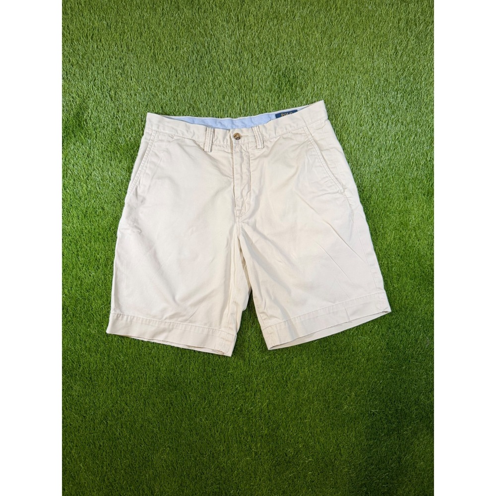 Polo Ralph Lauren Mens Khaki Chino Shorts Stretch Classic Fit Beige Size 30